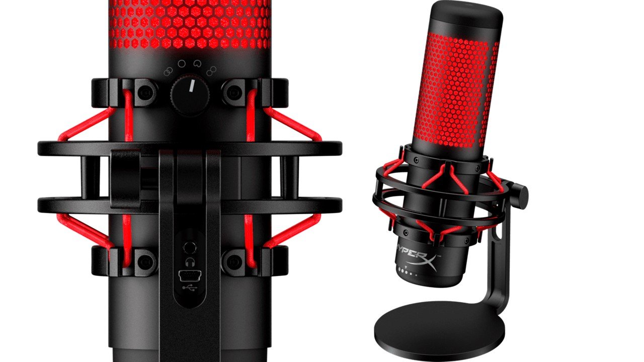HyperX QuadCast - USB Microphone (Black-Red) - Red Lighting